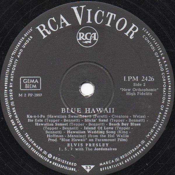 Elvis Presley : Blue Hawaii (LP, Album, Mono)