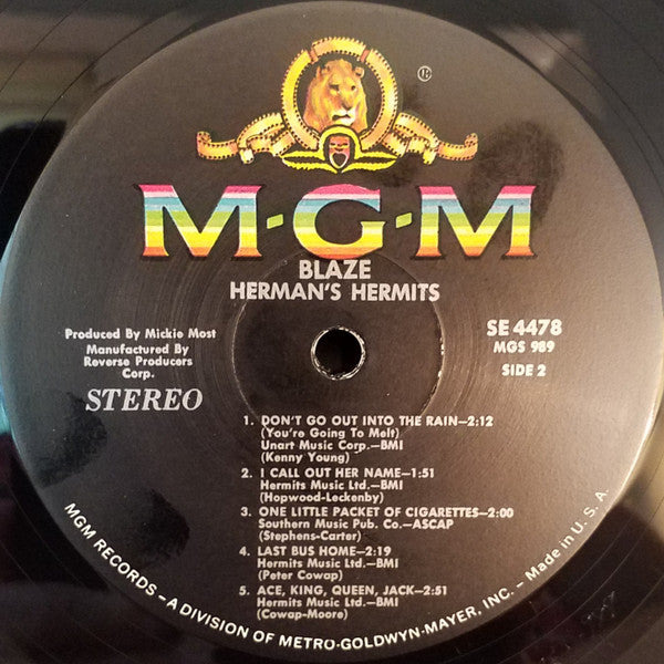 Herman's Hermits : Blaze (LP, Album)