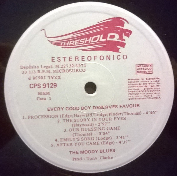 The Moody Blues : Every Good Boy Deserves Favour (LP, Album, Gat)