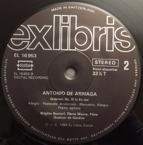 Giovanni Giuseppe Cambini, Juan Crisóstomo de Arriaga : Sinfonia Concertante G-dur / Streichquartett Es-dur / Duo C-dur (LP)