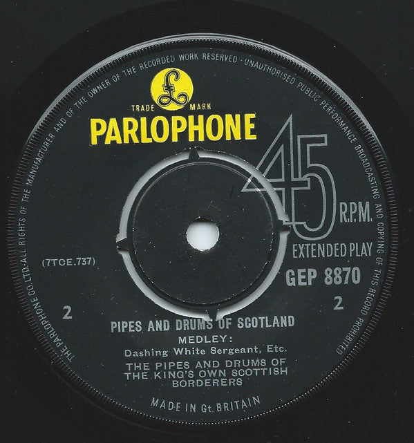The King's Own Scottish Borderers : Pipes And Drums Of Scotland (7", EP, Mono)