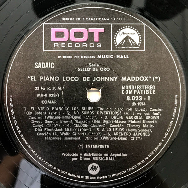 Johnny Maddox (2) : El Piano Loco de Johnny Maddox (LP, Album, Mono, RE)