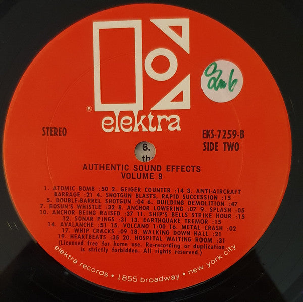 Jac Holzman : Authentic Sound Effects Volume 9 (LP)