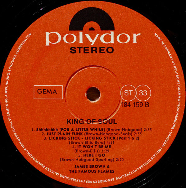 James Brown & The Famous Flames : King Of Soul (LP, Album)
