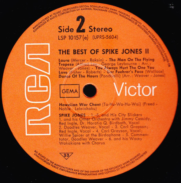 Spike Jones : The Best Of Spike Jones Vol. II (LP, Comp, RE)
