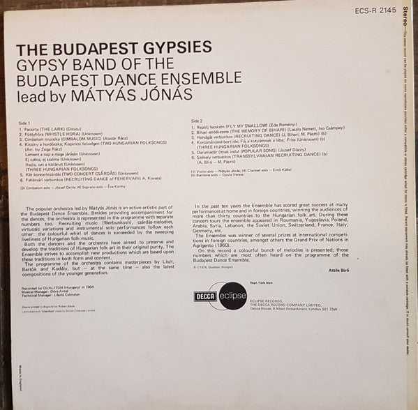 Ensemble Budapest : The Budapest Gypsies (LP)