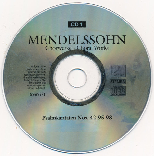 Felix Mendelssohn-Bartholdy, Chamber Choir of Europe, Nicol Matt : Chorwerke = Choral Works (Complete) (10xCD, Car + Box)