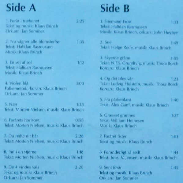 Tritonus (9), Klaus Brinch : Mellem Vinter Og Vår (Tritonuskoret Synger Danske Korsange Af Klaus Brinch) (LP, Album)