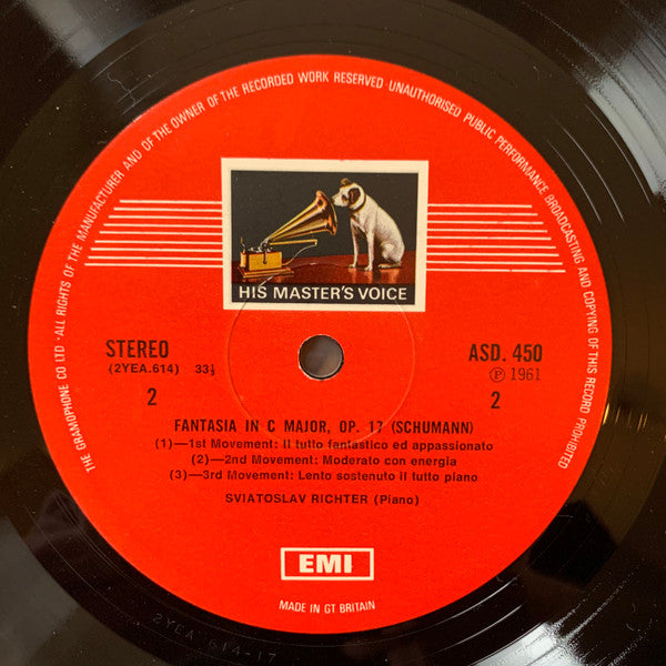 Sviatoslav Richter, Ludwig van Beethoven / Robert Schumann : Sonata No. 17 In D Minor "Tempest", Op. 31, No.2 / Fantasia (LP, RE)