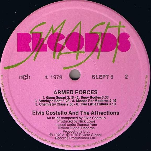 Elvis Costello & The Attractions : Armed Forces (LP, Album, Gat)