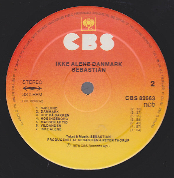 Sebastian (5) : Ikke Alene Danmark (Sange Og Musik Fra Filmen Du Er Ikke Alene) (LP, Album)