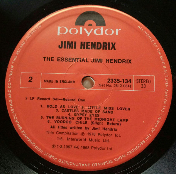 Jimi Hendrix : The Essential Jimi Hendrix (2xLP, Comp, Gat)