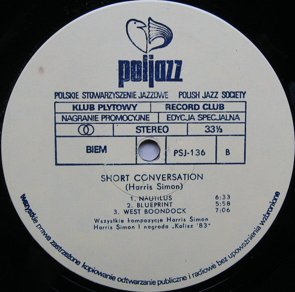 Harris Simon : Short Conversation (LP, Album)