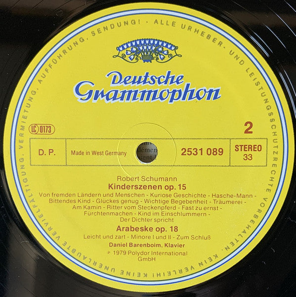 Robert Schumann - Daniel Barenboim : Kinderszenen • Arabeske • Fantasie (LP, Album)