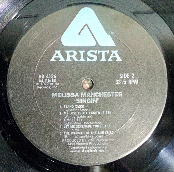 Melissa Manchester : Singin' (LP, Album)