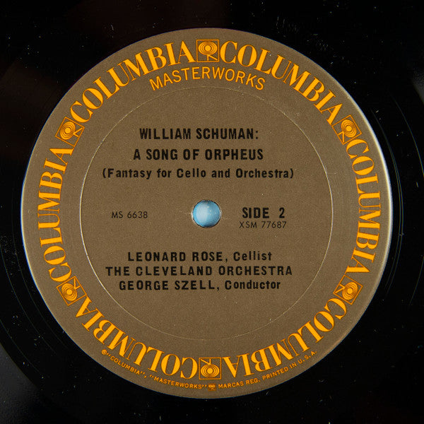 Samuel Barber / William Schuman - George Szell, The Cleveland Orchestra : Piano Concerto / A Song Of Orpheus (LP, RP)