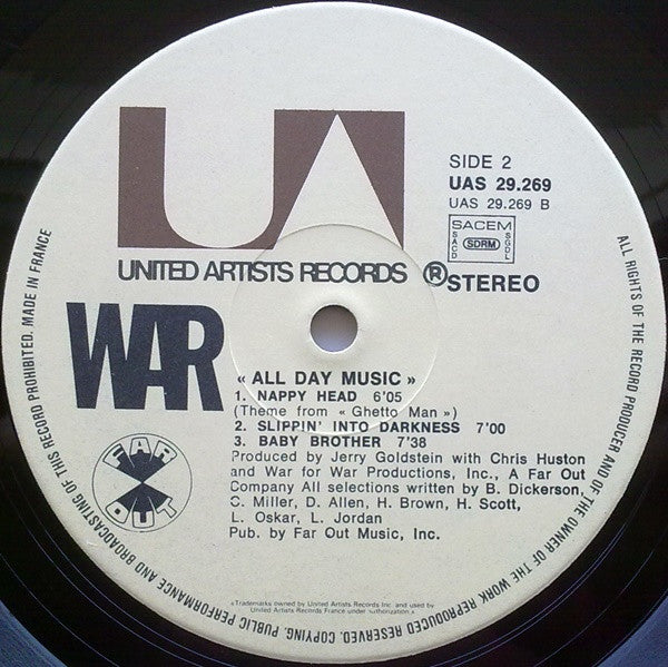 War : All Day Music (LP, Album)