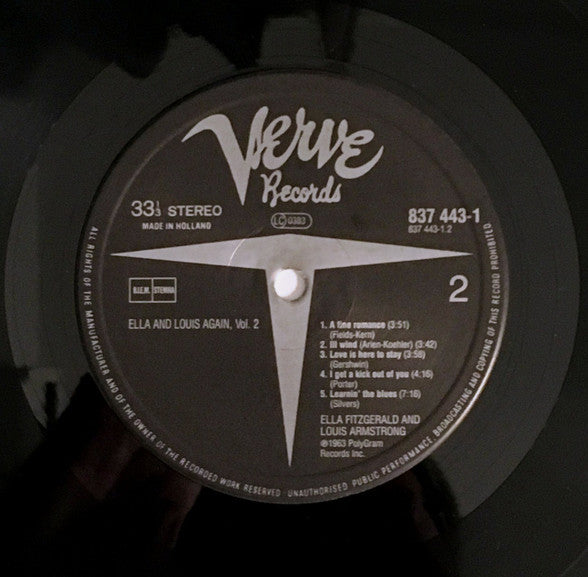 Ella Fitzgerald And Louis Armstrong : Ella And Louis Again - Vol. 2 (LP, Album, RE)