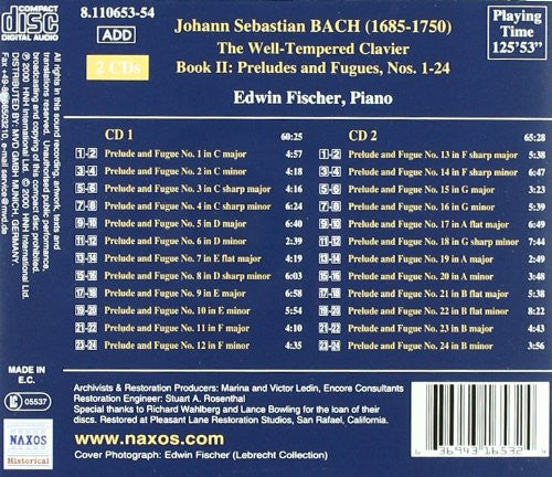 Johann Sebastian Bach - Edwin Fischer : The Well-Tempered Clavier, Book II (2xCD, Comp, Mono)
