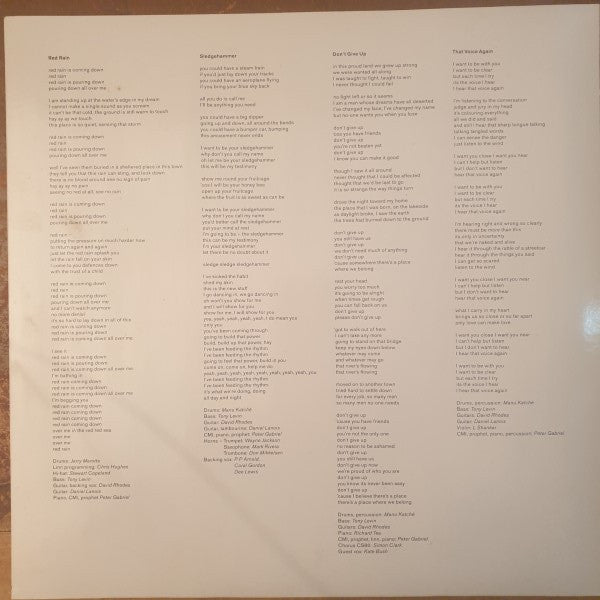 Peter Gabriel : So (LP, Album, Cop)