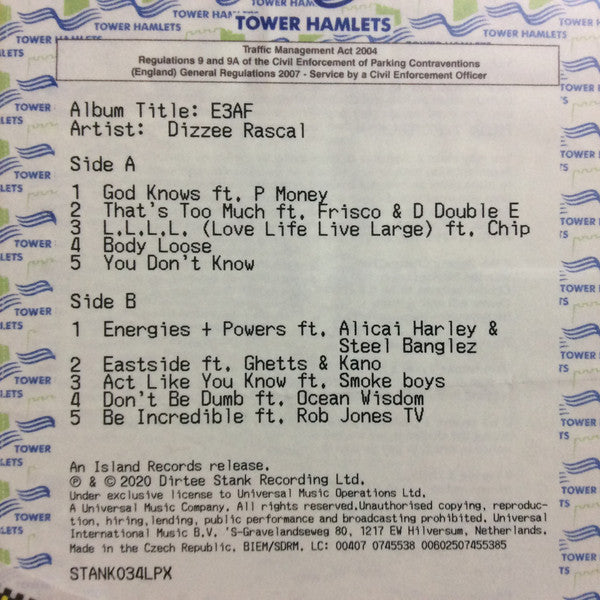 Dizzee Rascal : E3 AF (LP, Album, Ltd, Yel)