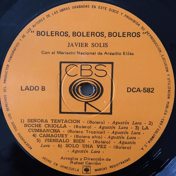 Javier Solís : Boleros Boleros Boleros (LP)