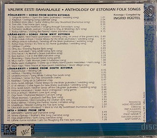 Various : Anthology Of Estonian Folk Songs (CD, Album, Comp)