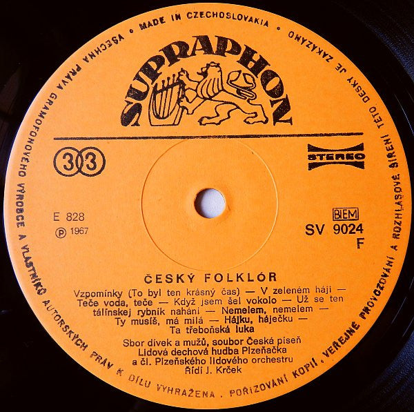 Various : Český Folklór (Czech Folk Songs) (LP, Album, RP)