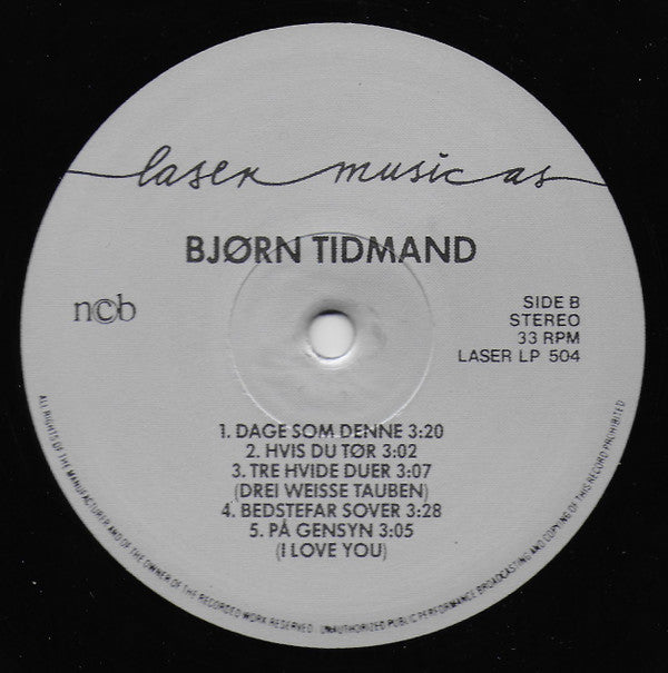 Bjørn Tidmand : Bjørn Tidmand (LP, Album)