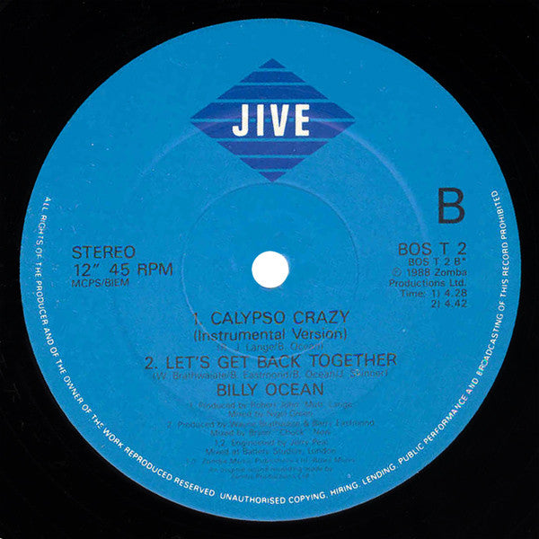 Billy Ocean : Calypso Crazy (12")