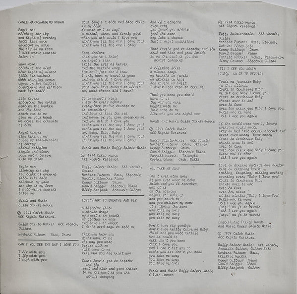 Buffy Sainte-Marie : Changing Woman (LP, Album, RE)