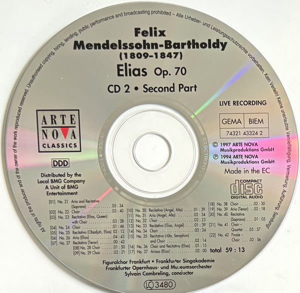 Frankfurter Opern- Und Museumsorchester, Felix Mendelssohn-Bartholdy, Sylvain Cambreling : Elias (2xCD)