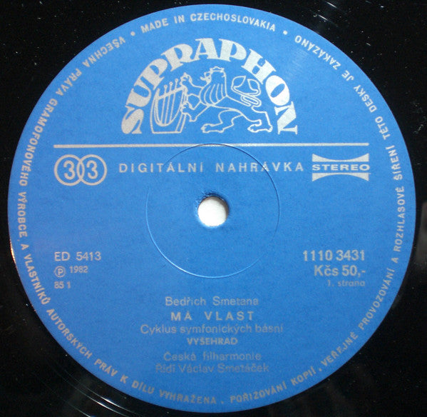 Bedřich Smetana, The Czech Philharmonic Orchestra, Václav Smetáček : Má Vlast (2xLP, RE, RP, Gat)
