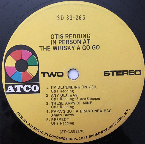Otis Redding : In Person At The Whisky A Go Go (LP, Album, MGM)