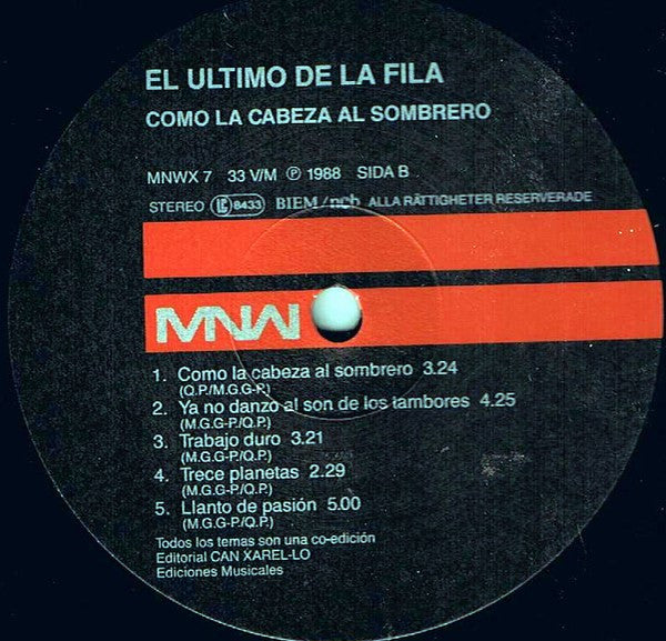 El Último De La Fila : Como La Cabeza Al Sombrero (LP, Album)