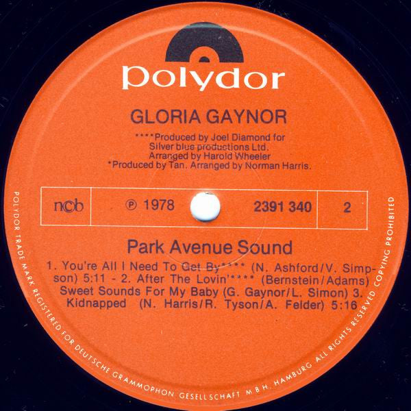 Gloria Gaynor : Park Avenue Sound (LP, Album)