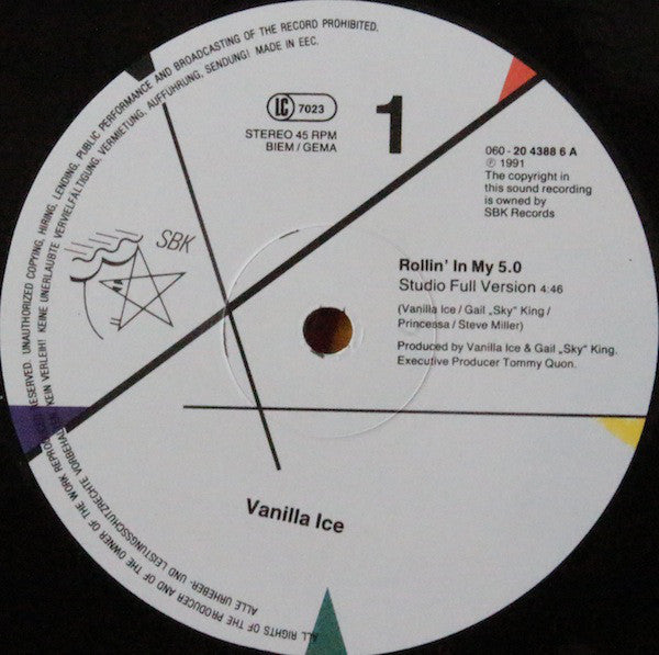 Vanilla Ice : Rollin' In My 5.0 (12")