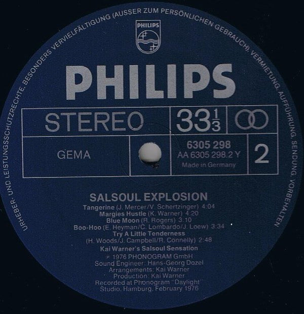 Kai Warner's Salsoul Sensation : Salsoul Explosion (LP, Album)
