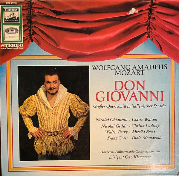 Wolfgang Amadeus Mozart : Don Giovanni (Grosser Querschnitt In Italienischer Sprache) (LP)