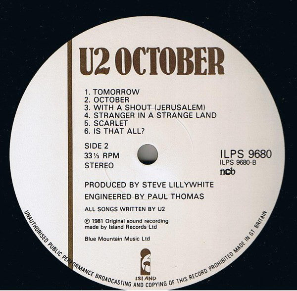 U2 : October (LP, Album)