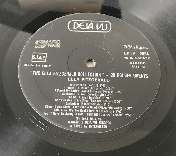 Ella Fitzgerald : The Ella Fitzgerald Collection - 20 Golden Greats (LP, Comp)