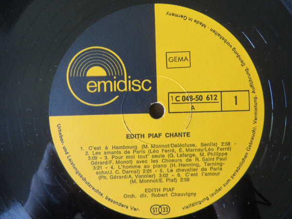 Edith Piaf : Chante (LP, Comp, RE)