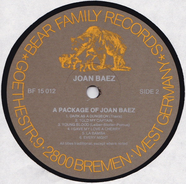 Joan Baez : A Package Of Joan Baez (LP, Album, RE)