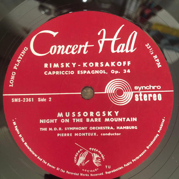 Pyotr Ilyich Tchaikovsky / Modest Mussorgsky / Nikolai Rimsky-Korsakov - Pierre Monteux Dirigiert Das NDR Sinfonieorchester : Romeo Und Julia / Eine Nacht Auf Dem Kahlen Berge / Capriccio Espagnol (LP)