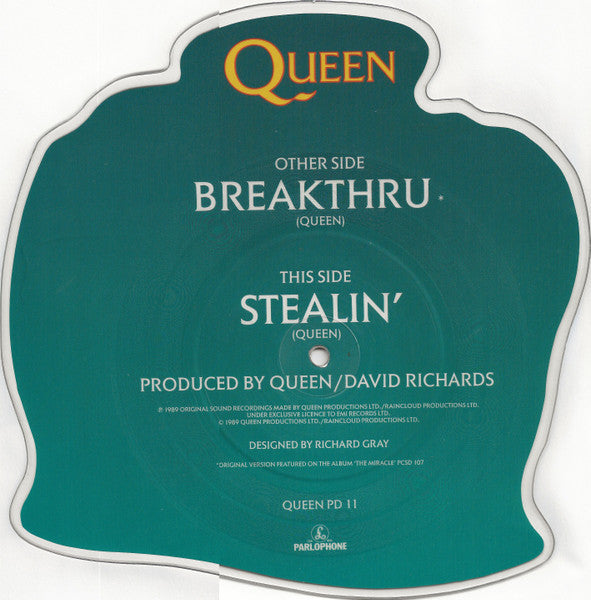Queen : Breakthru (7", Shape, Single, Pic)