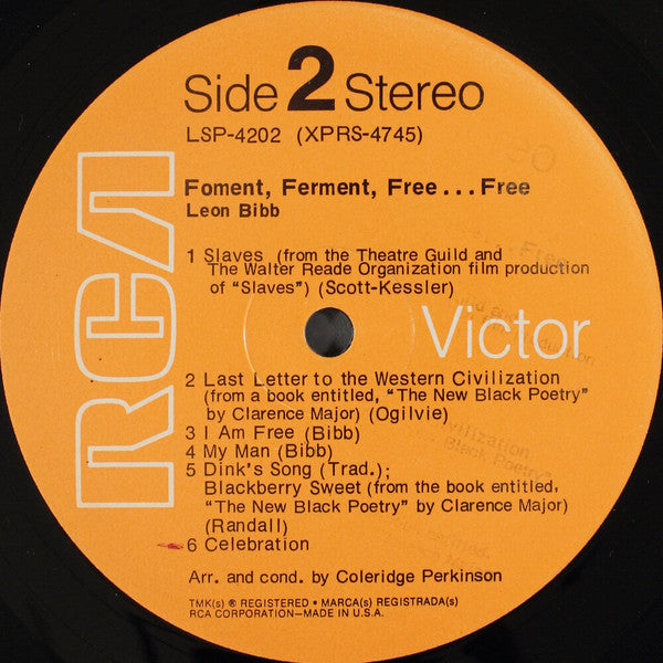 Leon Bibb : Foment, Ferment, Free... Free (LP, Album, Gat)