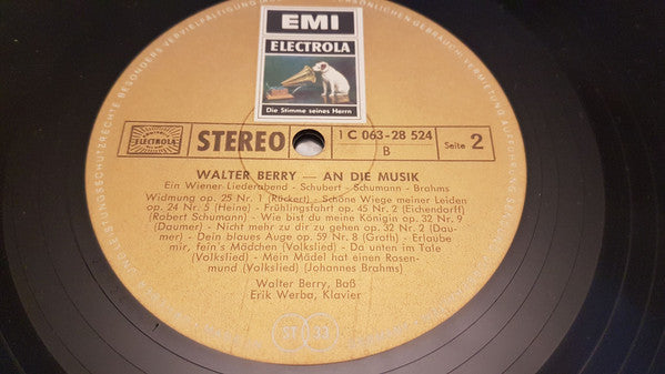 Walter Berry, Franz Schubert, Robert Schumann, Johannes Brahms, Erik Werba : An Die Musik (LP, Album)