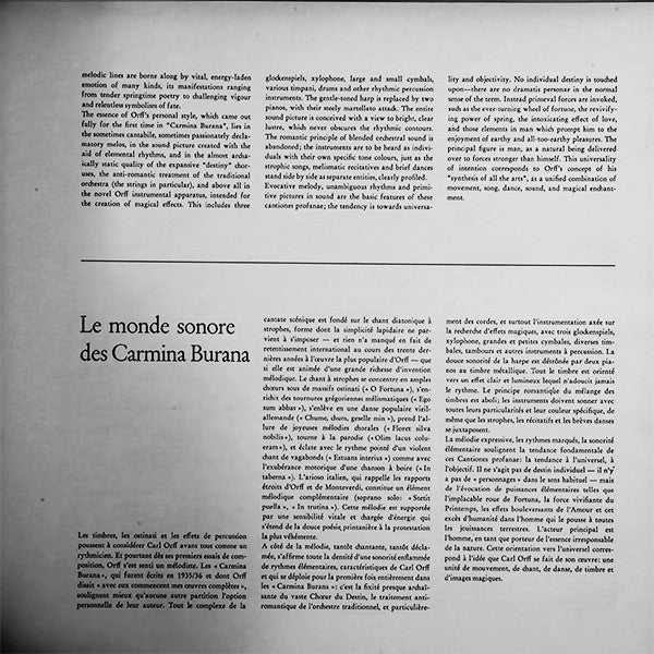 Carl Orff - Gundula Janowitz · Gerhard Stolze · Dietrich Fischer-Dieskau · Chor Der Deutschen Oper Berlin Und Orchester Der Deutschen Oper Berlin , Dirigent: Eugen Jochum : Carmina Burana (LP, RP, Gat)
