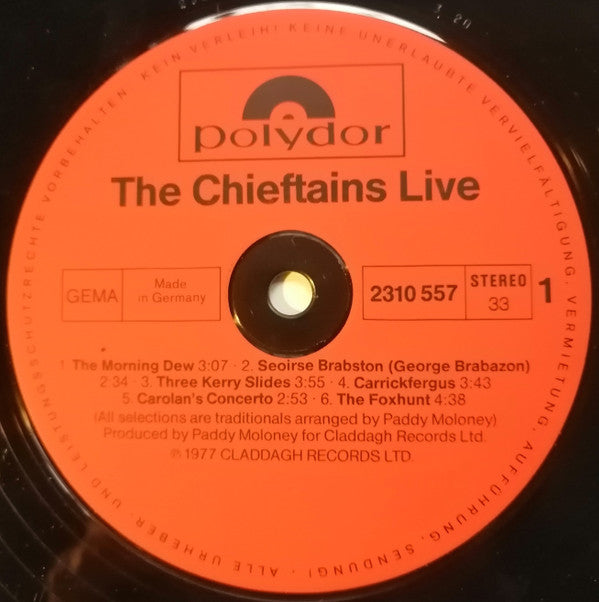 The Chieftains : Live! (LP, Album)