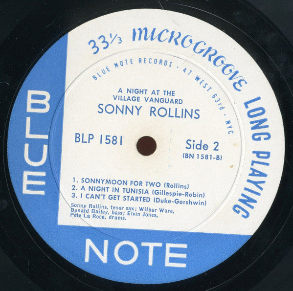 Sonny Rollins : A Night At The "Village Vanguard" (LP, Album, Mono)